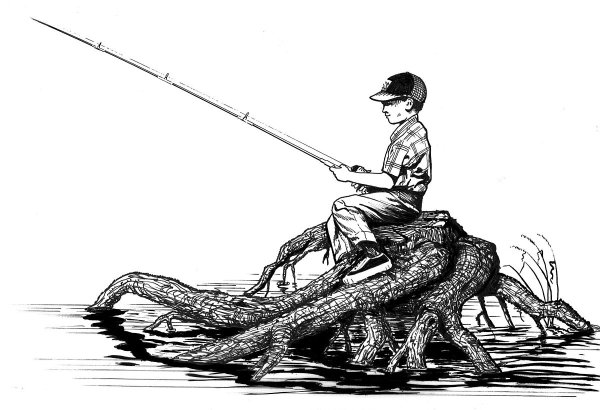 Рыбак зарисовка
