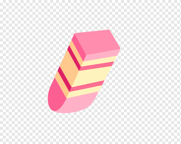 Ластик и бумага без фона