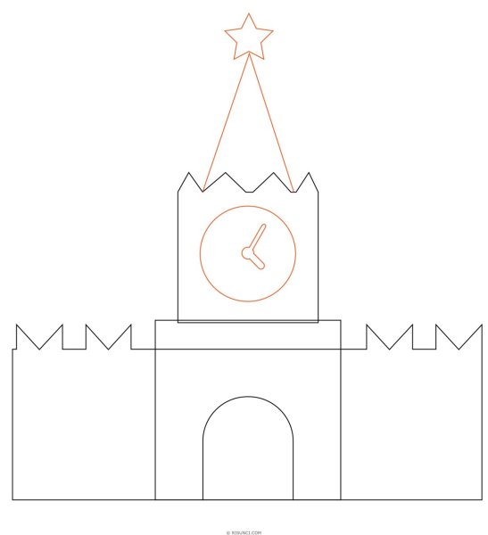 Рисунок Спасской башни Московского Кремля