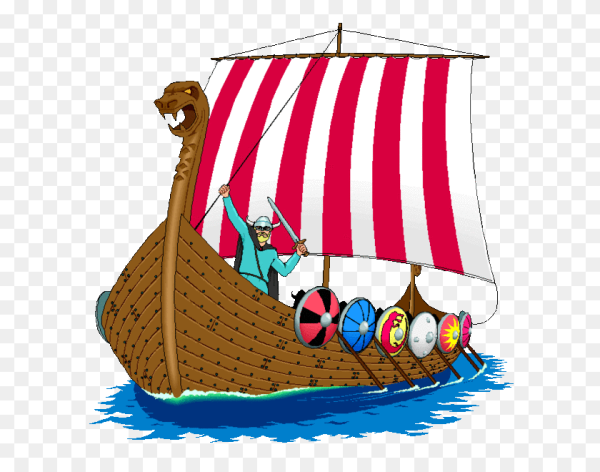 Корабль викингов на прозрачном фоне