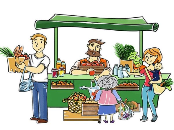Базар иллюстрация
