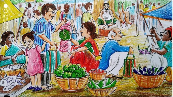 Рынок рисунок для детей