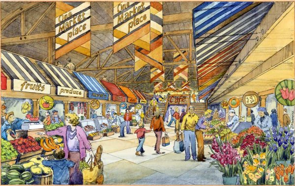 Рынок иллюстрация