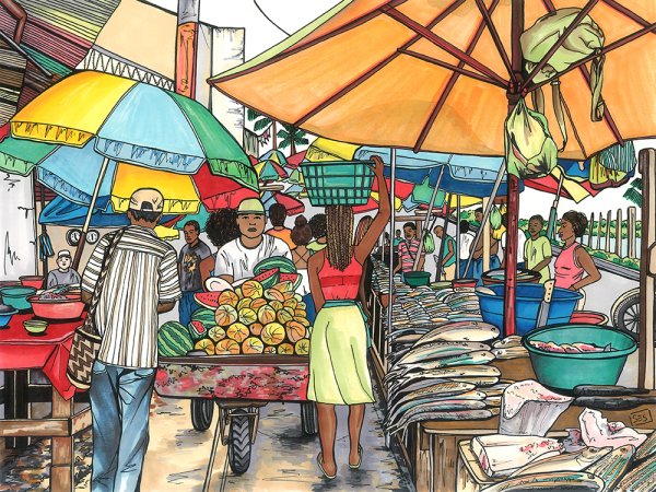 Рынок рисунок для детей