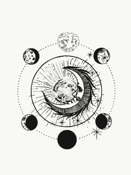 Цикл Луны тату эскиз