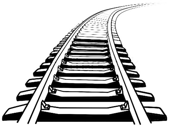 Поезд вектор рельсы сбоку