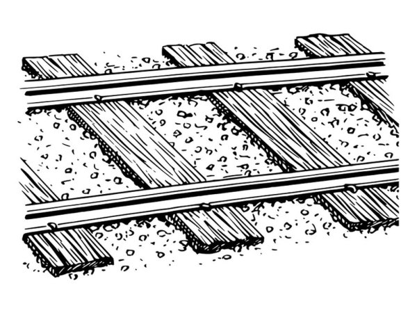 Рельсы сбоку вектор