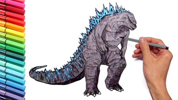 Динозавр маркерами