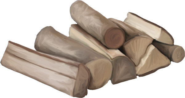 Полено на прозрачном фоне