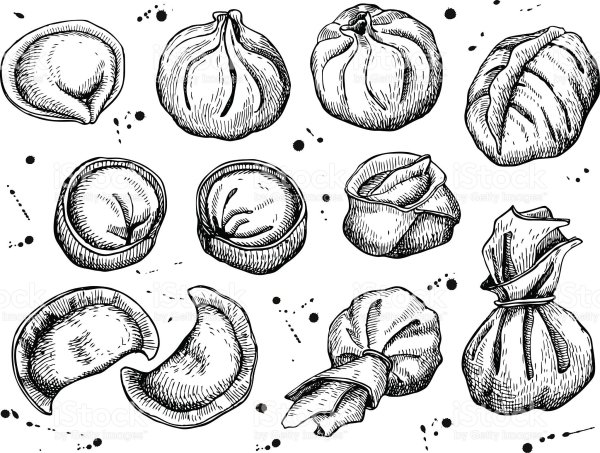 Пельмень рисунок