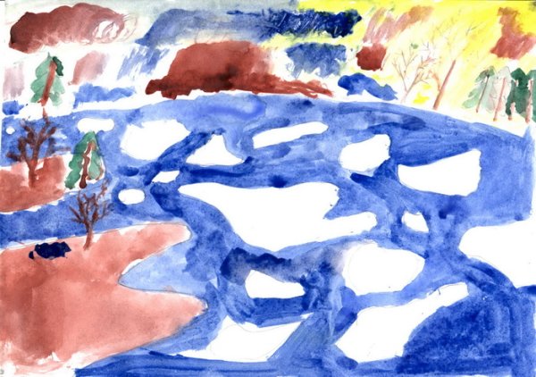 Рисование ледоход