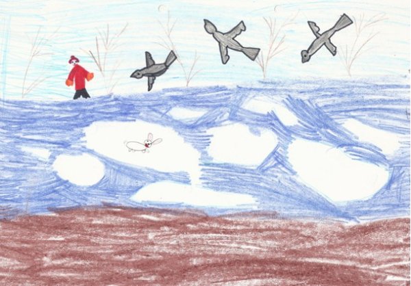Рисование на тему ледоход