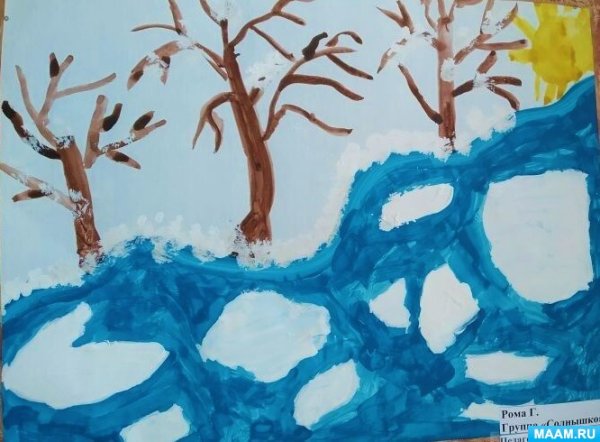 Рисование ледоход