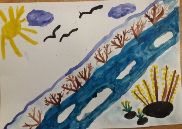 Весенний ледоход рисование в старшей группе