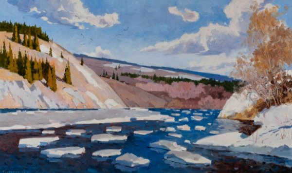 Картина ледоход Якова Вебера