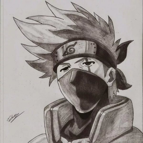 Какаши для срисовки легко