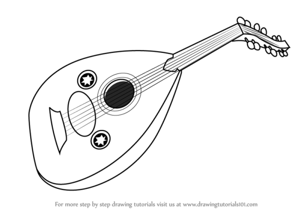 Лютня музыкальный инструмент раскраска