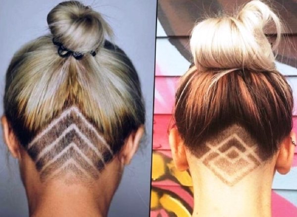 Стрижка с бритым затылком