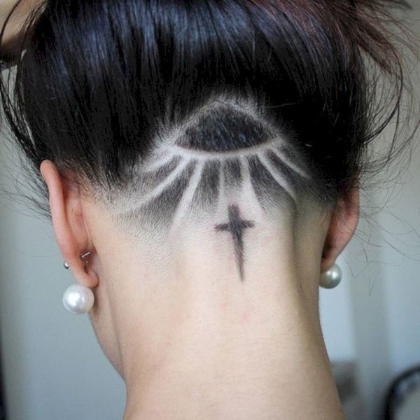 Узоры на затылке у девушек