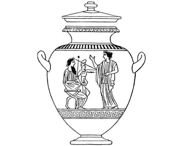 Чернофигурная ваза древней Греции