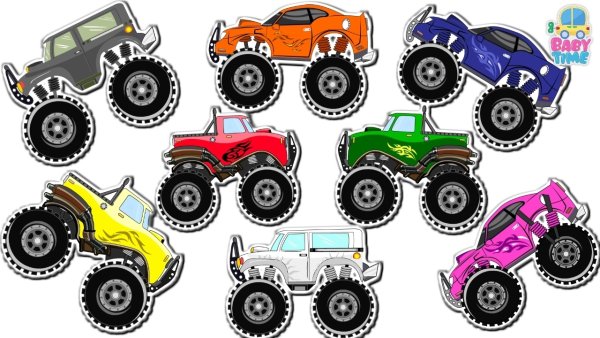 Машинки монстр трак рисование