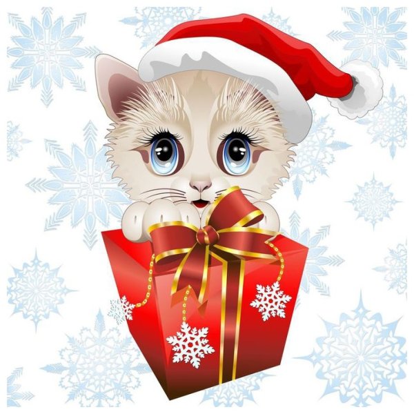 Новогодние мультяшные котята