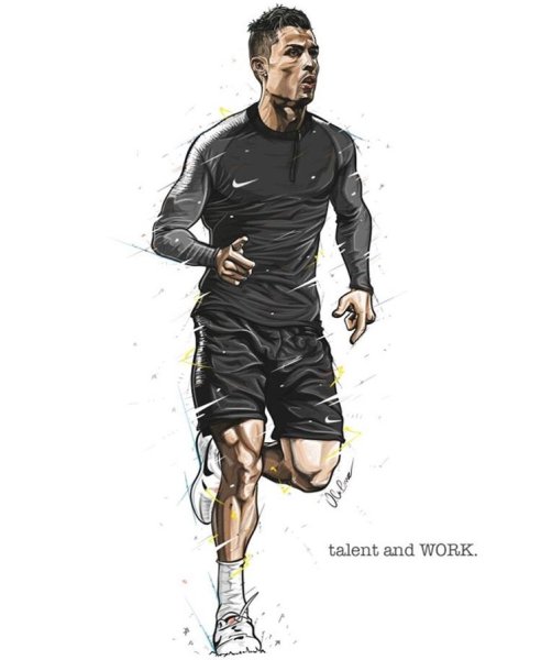 Криштиану Роналду карандашом Ювентус