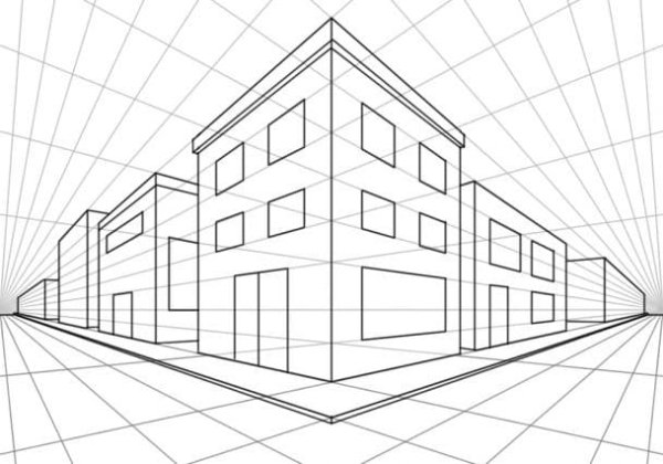 Линеарная перспектива с двумя точками схода