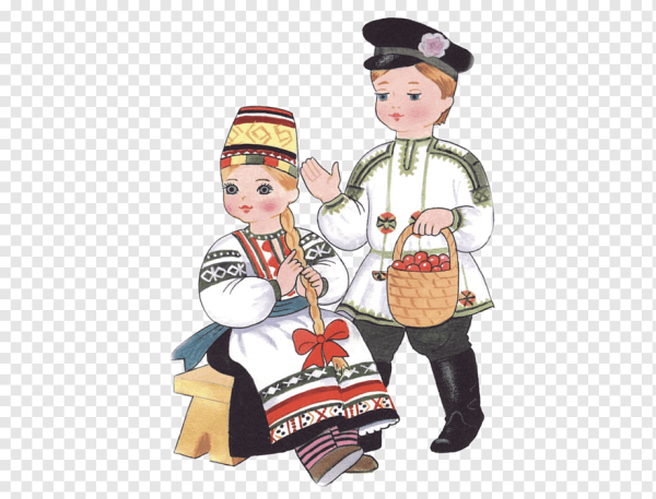 Мальчик и девочка в народных костюмах
