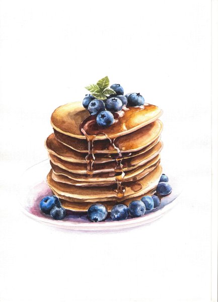 Блины акварель