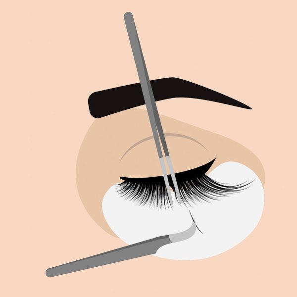 Наращивание ресниц иллюстрация