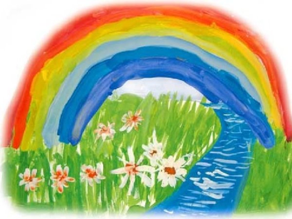 Рисование Радуга в детском саду