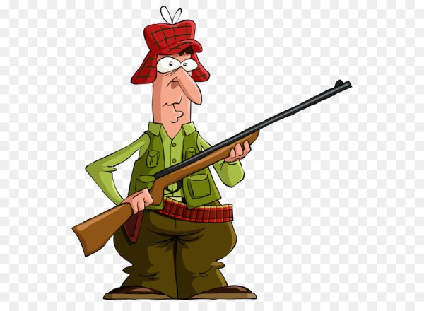 Силуэт охотника с ружьем и собакой