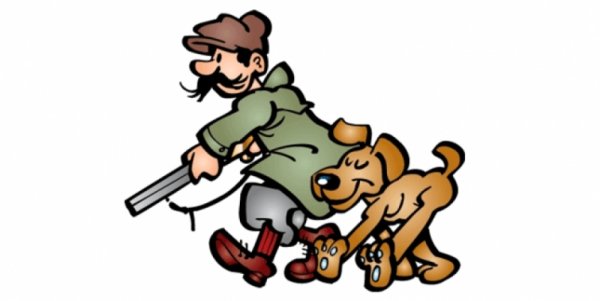 Охотник с ружьем мультяшный