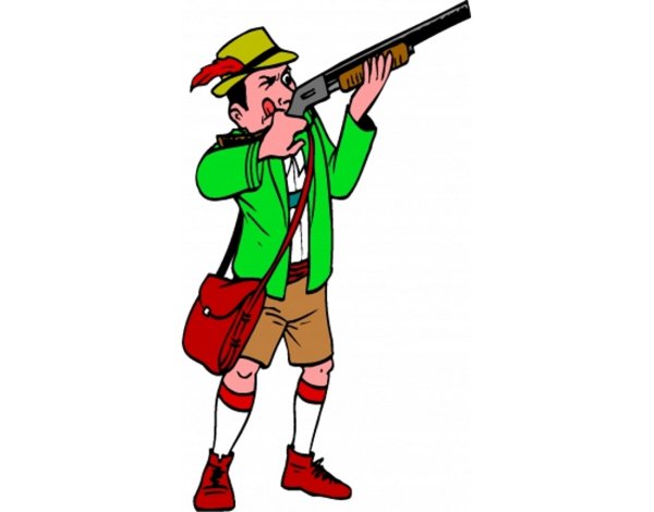 Охотник на прозрачном фоне