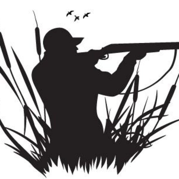 Силуэт охотника с ружьем