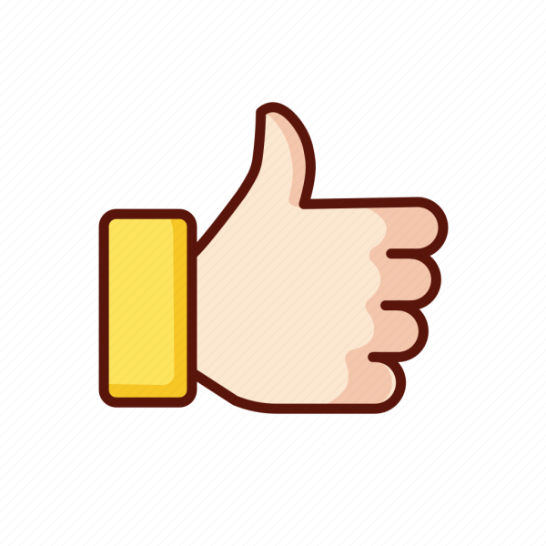 Палец вверх розовый