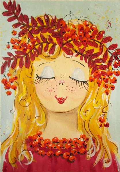 Поделка девушка осень из листьев