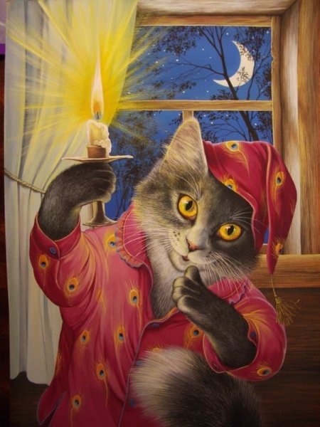 Кот Баюн раскраска