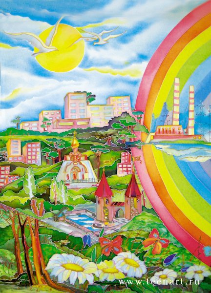 Город будущего рисунок