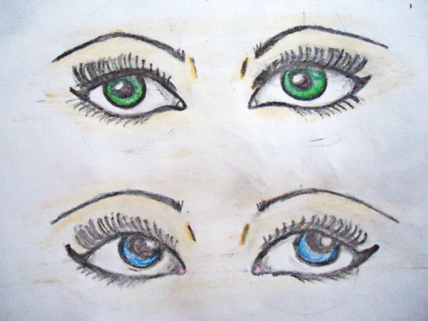 Рисование больших глаз