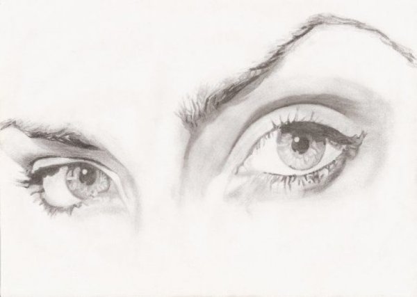Женские глаза карандашом
