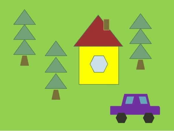 Сюжетная аппликация из геометрических фигур