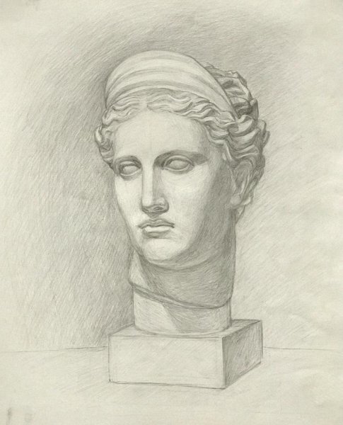 Гипсовая голова Венера Капуа рисунок