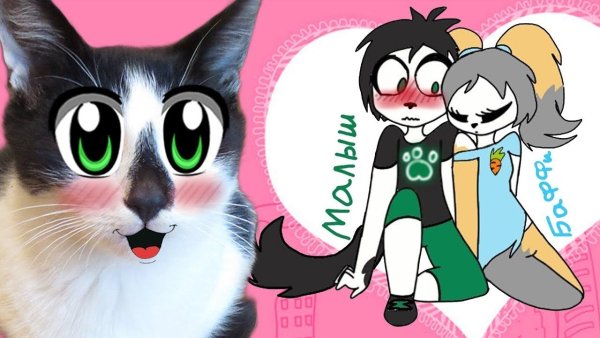 Кот малыш и кролик Баффи