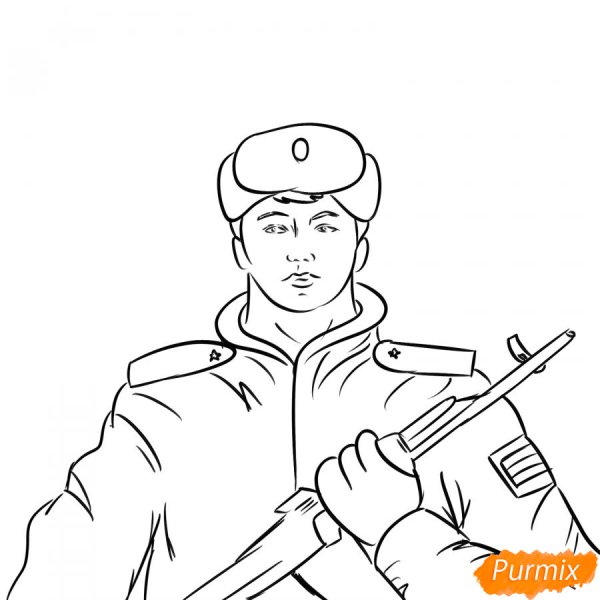 Российский солдат рисунок карандашом