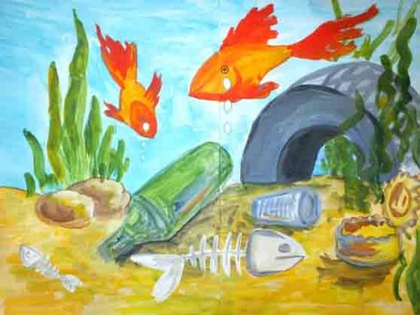 Рисунок на тему загрязнение воды