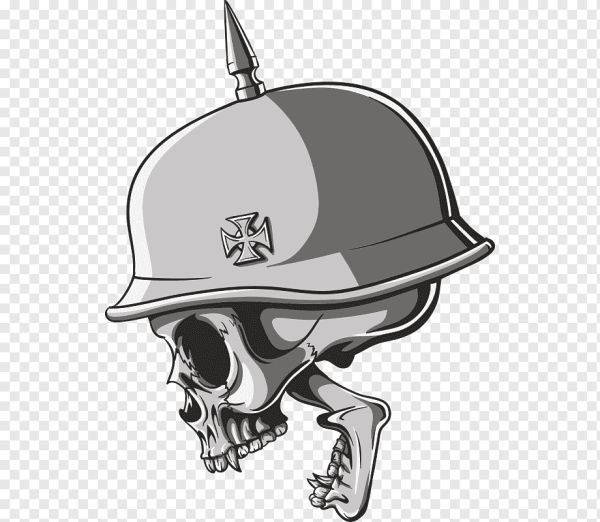 Череп в немецкой каске
