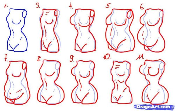 Рисование женской груди