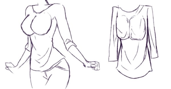 Рисование женской груди